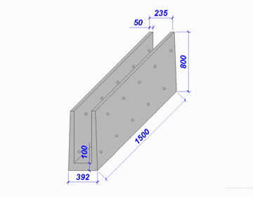 Блок междушпального лотка глубиной 0,7 м. тип I